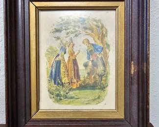 Vintage Art in Wood Frame