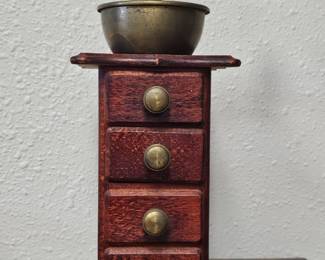 Wooden and Brass Coffee Grinder