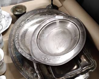Silver plated serving items