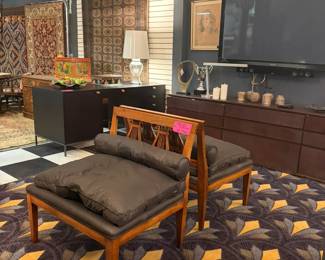 Double Lyre Back Splat Chairs, TV, Chest