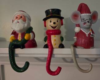 1980's plastic stocking hangers