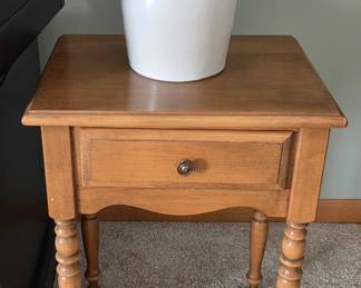 Nice 1 drawer stand and Pfaltzgraff jug