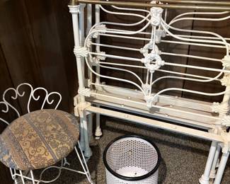 Antique Iron twin head boards and mattresses
