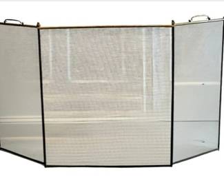 Fireplace Screen With Brass Accents