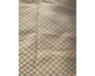 Long Checkered Rug Tan And Blue-Gray