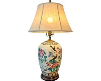 Chinese Export Famille Rose Medallion Porcelain Lamp