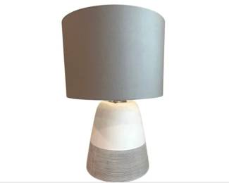 Contemporary Gray & White Ceramic Lamp With Shade