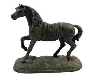 Antique Vintage Arabian Horse Spelter 1900s Metal Statue - 2.5 lbs