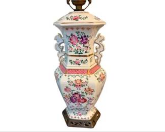 Chinese Export Famille Rose Porcelain Lamp