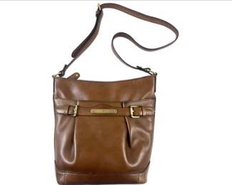 Vintage Etienne Aigner Brown Leather Crossbody Bag With Brass Hardware