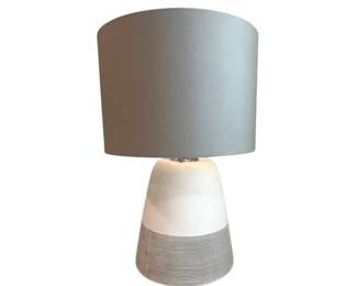 Contemporary Gray & White Ceramic Lamp With Shade