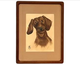 Watercolor Painting Of Dachshund