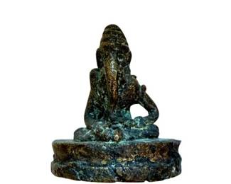 Bronze Hindu Deity - Lord Ganesha (Phra Phikanet) - 2 X 2.5 Inches