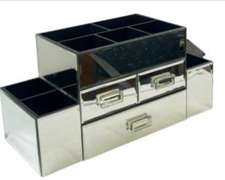 On Display Mirrored Jewelry And Makeup Organizer With 3 Drawers