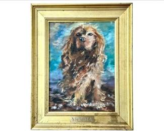 Original Oil Painting By Darien Artist Robert Johnson - Cocker Spaniel - MOCHA