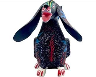 Oaxaca Alebrije Hand Carved And Painted Dog Figurine