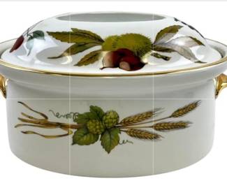 Royal Worcester Evesham Gold Oval 9 1/2" Long Covered Casserole With Lid