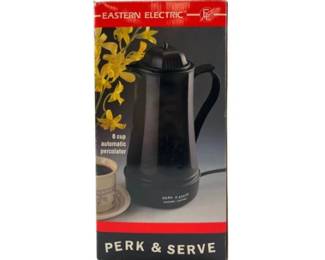 NEW! Eastern Electric Perk & Serve 8 Cup Automatic Percolator