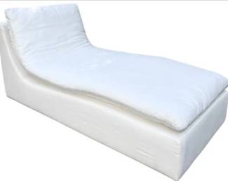 Contemporary White Upholstered Chaise Lounge