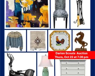 Highlights include Waterford crystal, Tiffany & Co. Elsa Peretti , a signed Swedish Viking ship vase, and an American Brilliant Period cut glass vase, Herend porcelain. Furniture ranges from Victorian Eastlake chairs and a Chippendale-style bench to a mahogany four-poster queen bed and a set of six zebra-print dining chairs.