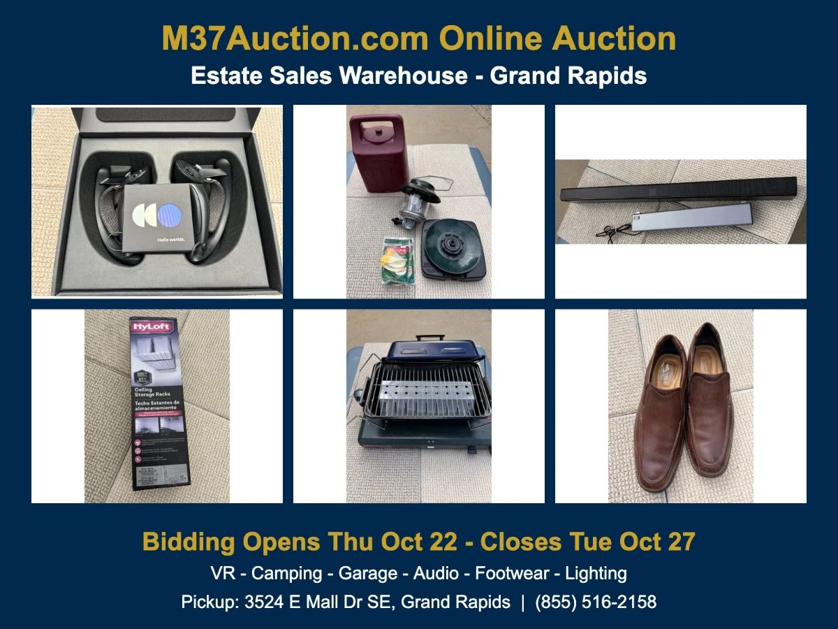 Estate Sales Warehouse (Grand Rapids) Online Auction - Bidding Closes Tuesday, Oct 27 - Pickup Mon-Sat 10-6