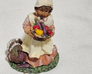 Thanksgiving Pilgrim Girl Figurine