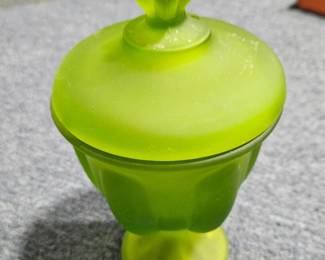 Vintage Green Sugar Bowl