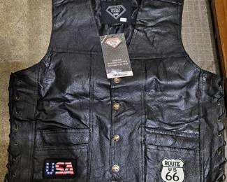 Genuine Buffalo Leather Motorcycle Vest Brand New Size XL