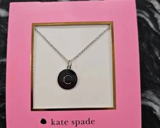 New Kate Spade "One In a Million" Initial Necklace .040 Silver "C"