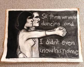 42" x 30" original charcoal on canvas