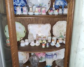 Salt and peppers, China plates