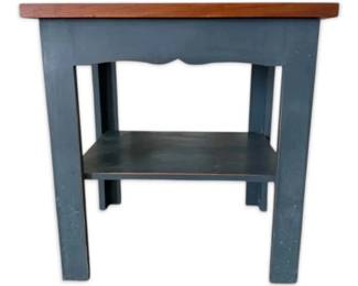 Country Blue Wooden Side Table