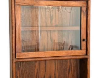 Oak Glass WallMounted Display Cabinet