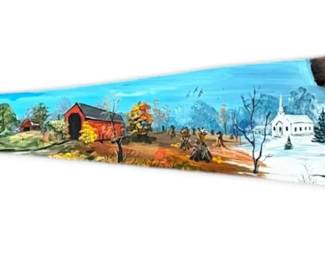HandPainted Saw w The Seasons