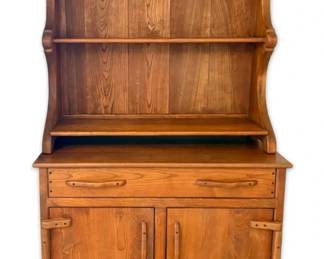 Primitive Wooden TwoPiece Hutch