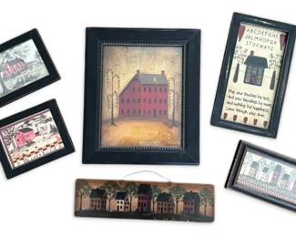 Framed Primitive House Pictures
