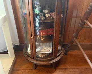 Doll bow front china cabinet