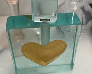 Heart glass perfume bottle