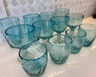 Hand blown drinking glasses