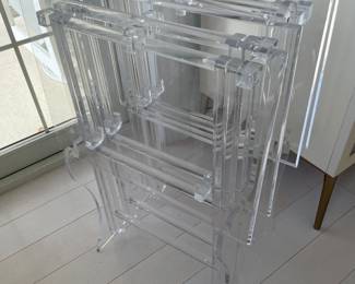 Set of four lucite TV trays
