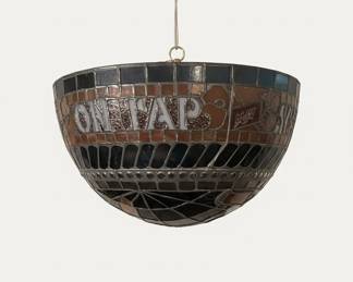 Michelob Stained Glass Style Hanging Bar Lamp
