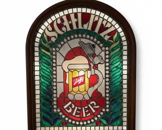 Schlitz Beer Stained Glass Bar Sign