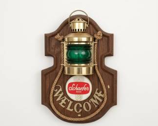 Schaefer Beer Nautical Welcome Lantern Wall Sconces
