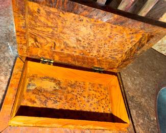 Moroccan jewelry box made with burl wood