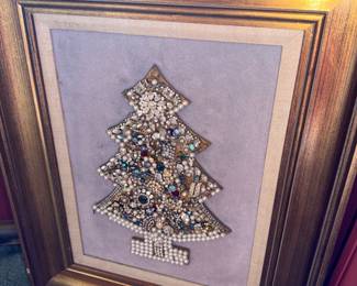 Christmas tree made out of jewelry
