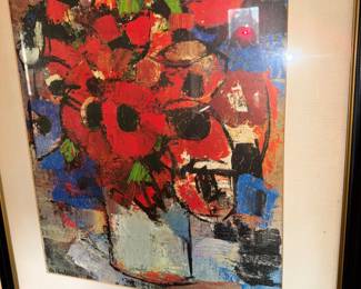 Bernard Cathelin Anemones Looks like it have a number on bottom right, probably a print