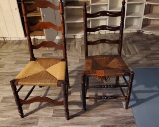 rush seat Ladderback chairs