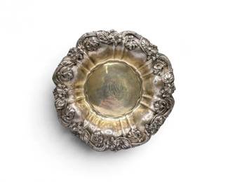 1 SterlingSilverRepoussFloralScrollworkBowl183Grams