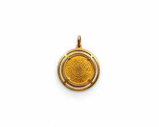 4 SaudiArabianGoldGuineaCoinPendantin18KGoldBezel123g