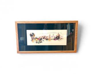 94 AndreaScarnicciOriginalFlorenceWatercolorInkPaintingFramed